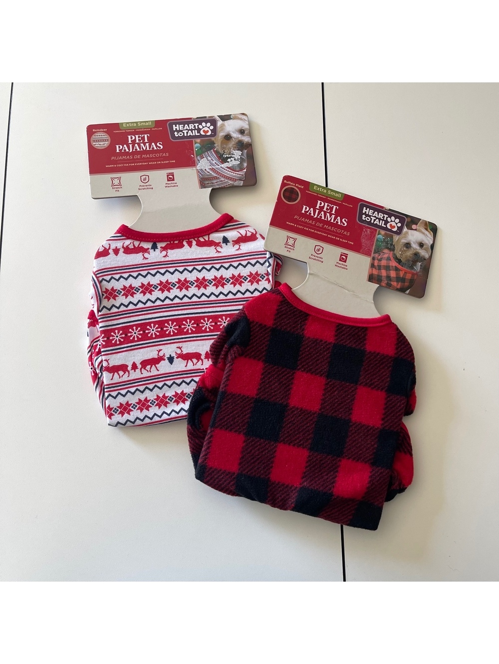 Heart To Tail Bundle Of Two XS Dog Winter Pet Pajamas